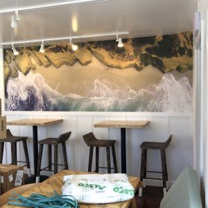 Fabric WallPaper in Restaurant
