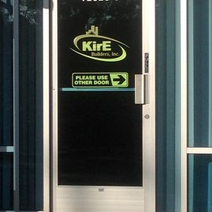 Plotted Vinyl Logo on Glass 2