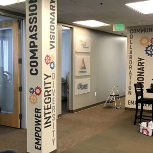 Printed Plotted Vinyl on Column